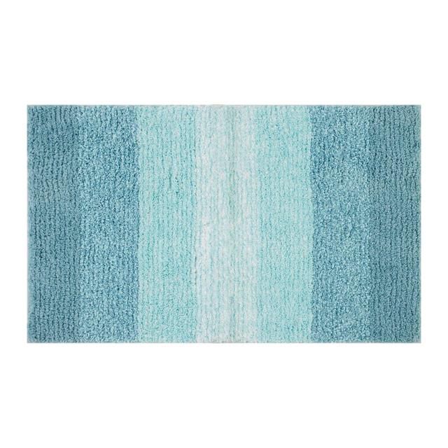 Fashion Ombre Stripe 20" x 33" Bath Rug in Aqua