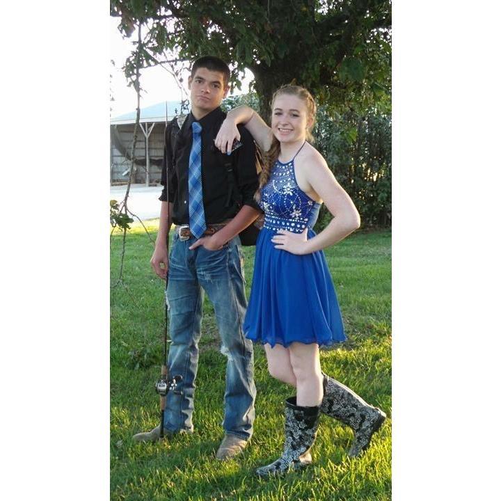 Our first Homecoming Dance together in 2015! Clay was determined to go fishing first, hence the boots and fishing pole.