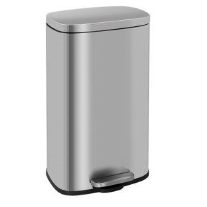 FDW | 8 Gallon Trash Can with Lid | Stainless Steel | Fingerprint Proof | Made of Stainless Steel | Soft-Close Step Pedal | Hands-Free Use | Easy to Clean | for Kitchen, Office, Bathroom
