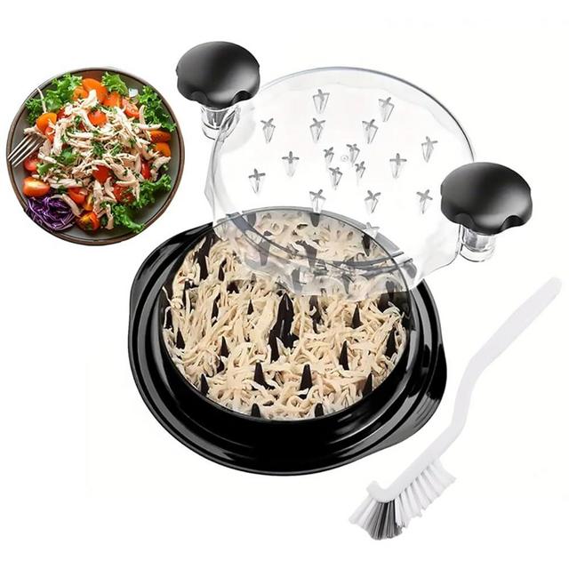 Upgrade Chicken Shredder - 10.8" Visible Meat Shredder Tool Twist for Cutting Meats Vegetables, Ergonomic Handle, Dishwasher Safe, Anti-Slip, Heat Resistant BPA-Free With Cleaning Brush (Black)