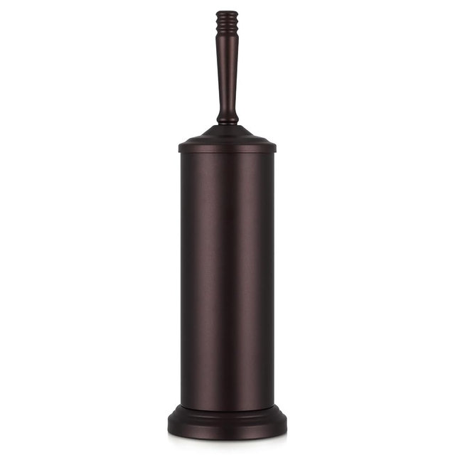 Bronze Toilet Brush and Holder Set, Stainless Steel Toilet Brush for Bathroom,Heavy Duty Bronze Toilet Bowl Brush and Holder,Deep Cleaning Modern Toilet Cleaner Brush -Space Saving, Covered Brush