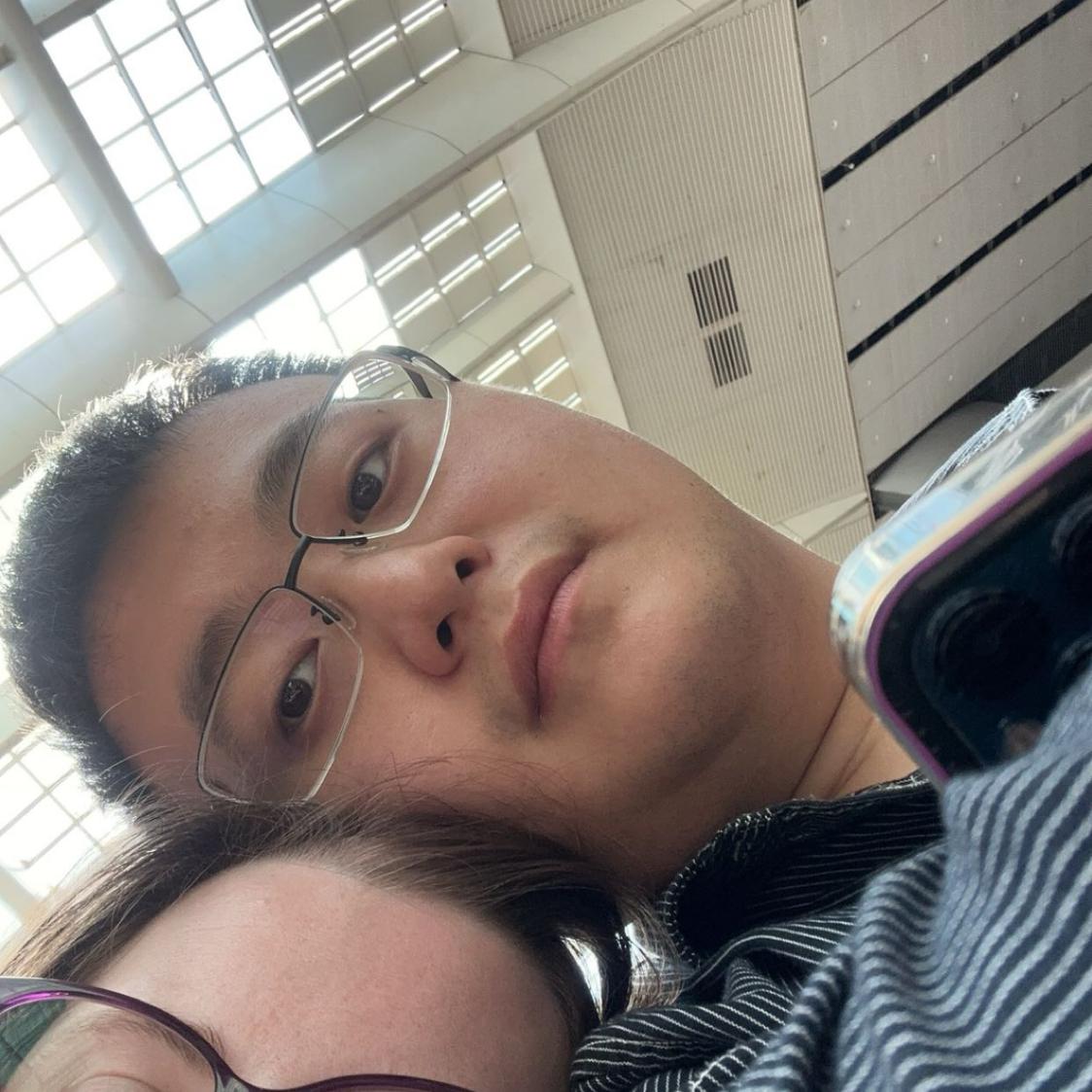 Waiting at the airport for the flight home. Hard to say goodbye.