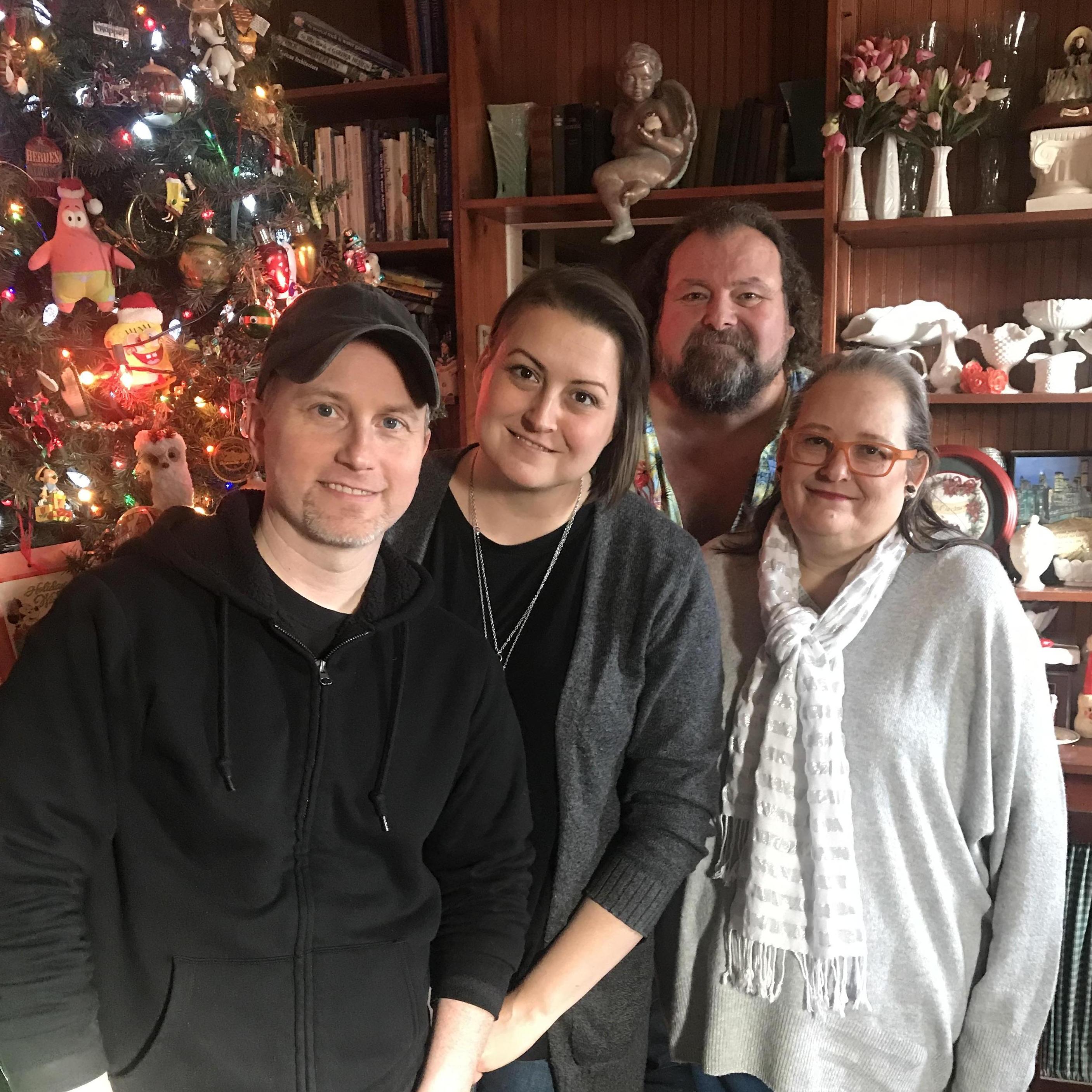 Visiting Despi's parents at Christmas.