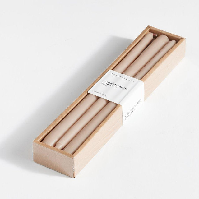 Modern Taper Candles, Set of 6 - Dove