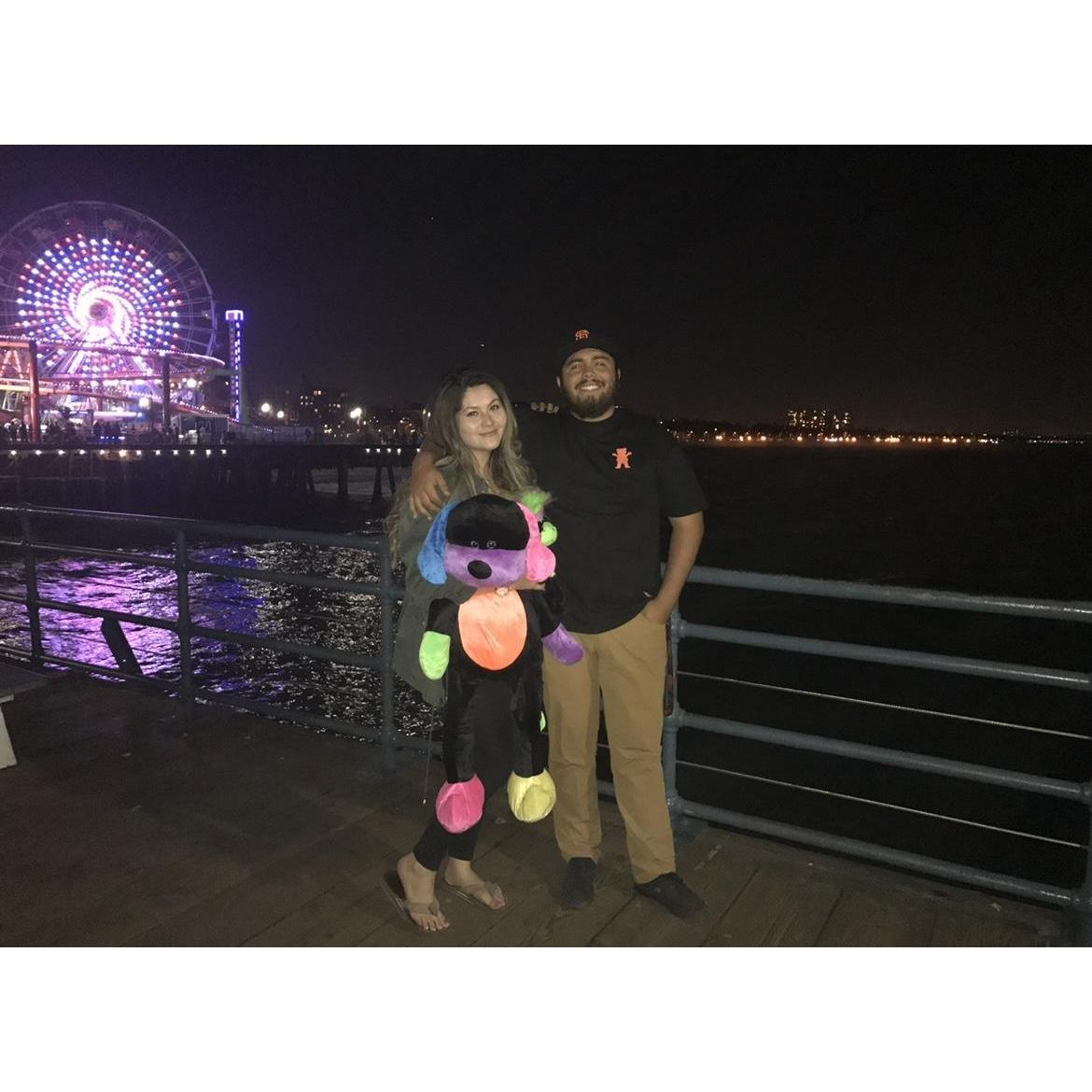 us at Santa Monica pier