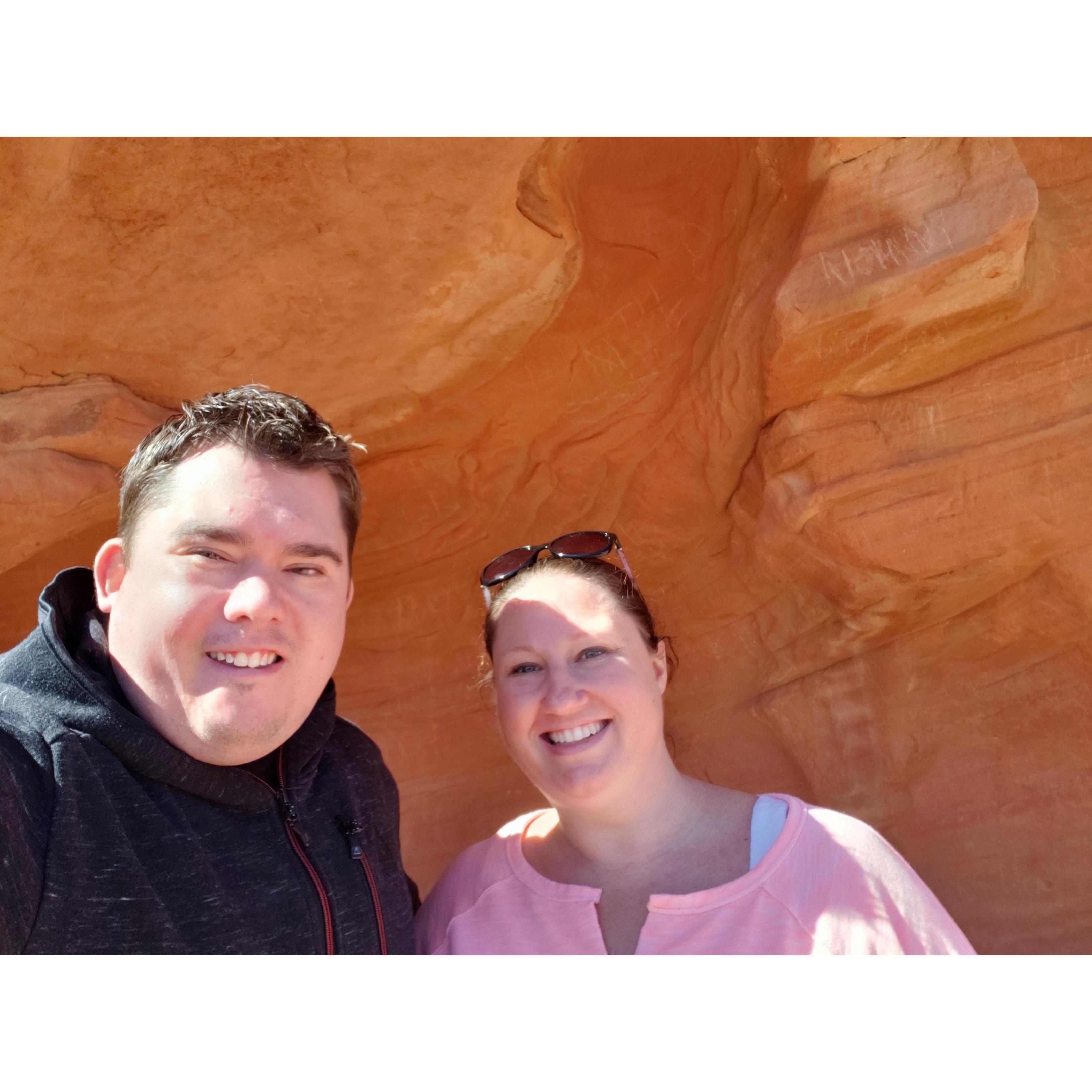 Touring Valley of Fire State Park. Such cool caves!