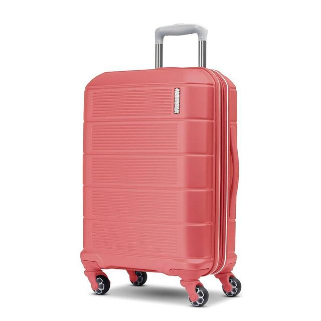 American Tourister Stratum 2.0 Expandable Hardside Luggage with Spinner Wheels, Soft Coral, 20-Inch Carry-On