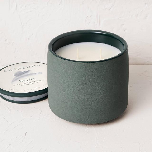 2-Wick Ceramic Jar Candle with Lid Revive 15oz - Casaluna™