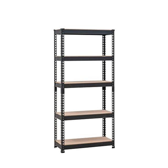HOMEDANT 5-tier Metal Shelving Unit Adjustable Garage Storage Utility Rack Heavy Duty Shelves Organization Multipurpose Shelf Warehouse Basement Kitchen Living Room pantry 28"L x 12.3"W x 59.5"H,1Pack
