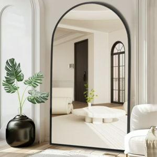 71x39 Oversized Arch Aluminum Alloy Frame Full Length Mirror Floor Mirror,Black