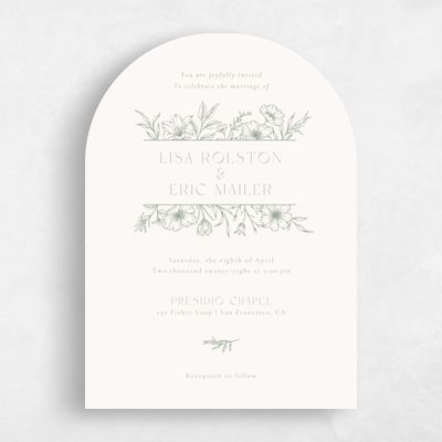 Beige Arch Wedding Invitation - Wiosna Portrait