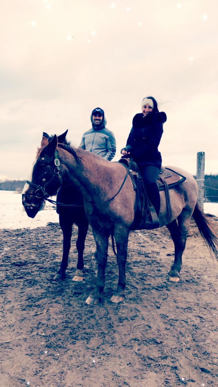 Our first time horseback riding together