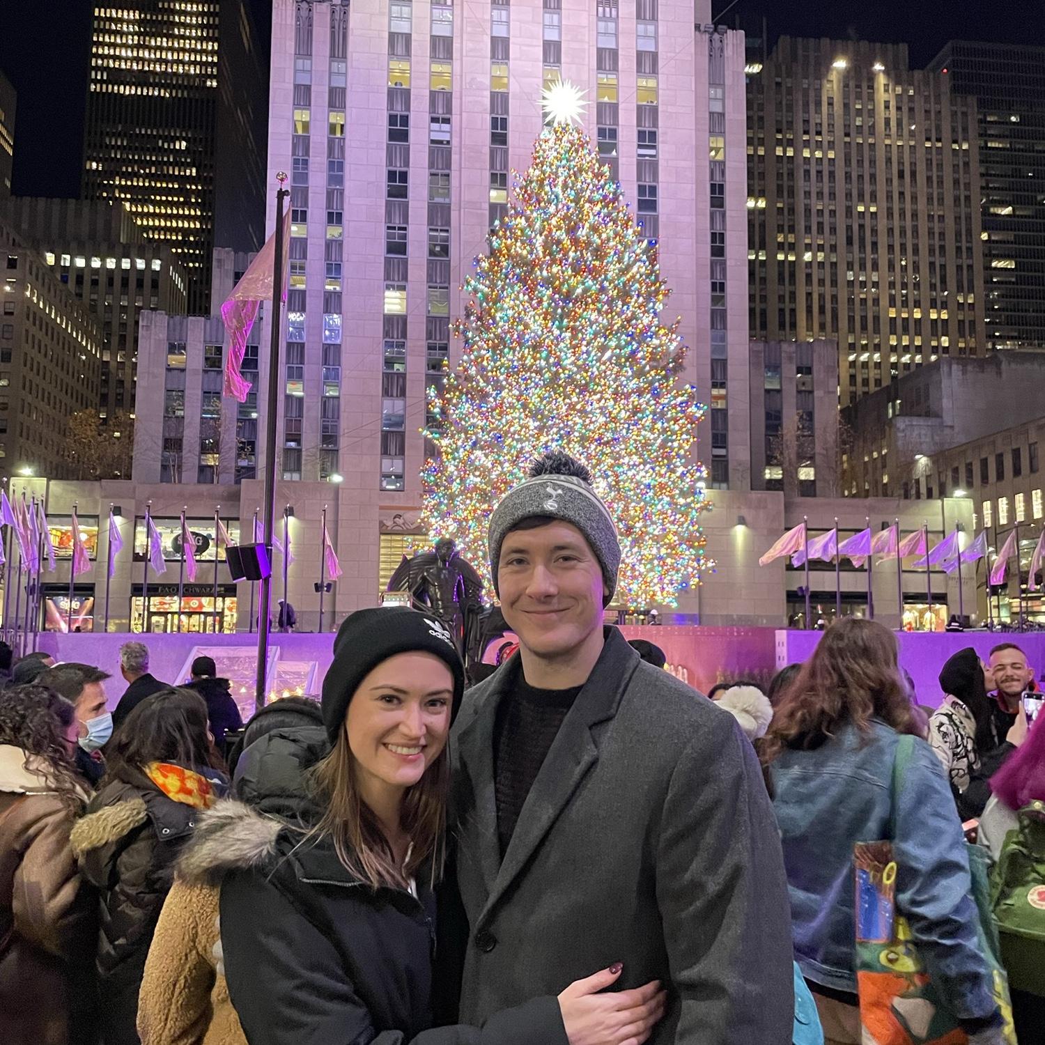 Visiting the tree as New Yorkers for the first time