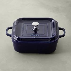 Staub Stoneware Square Covered Baker, 9" x 9", Sapphire