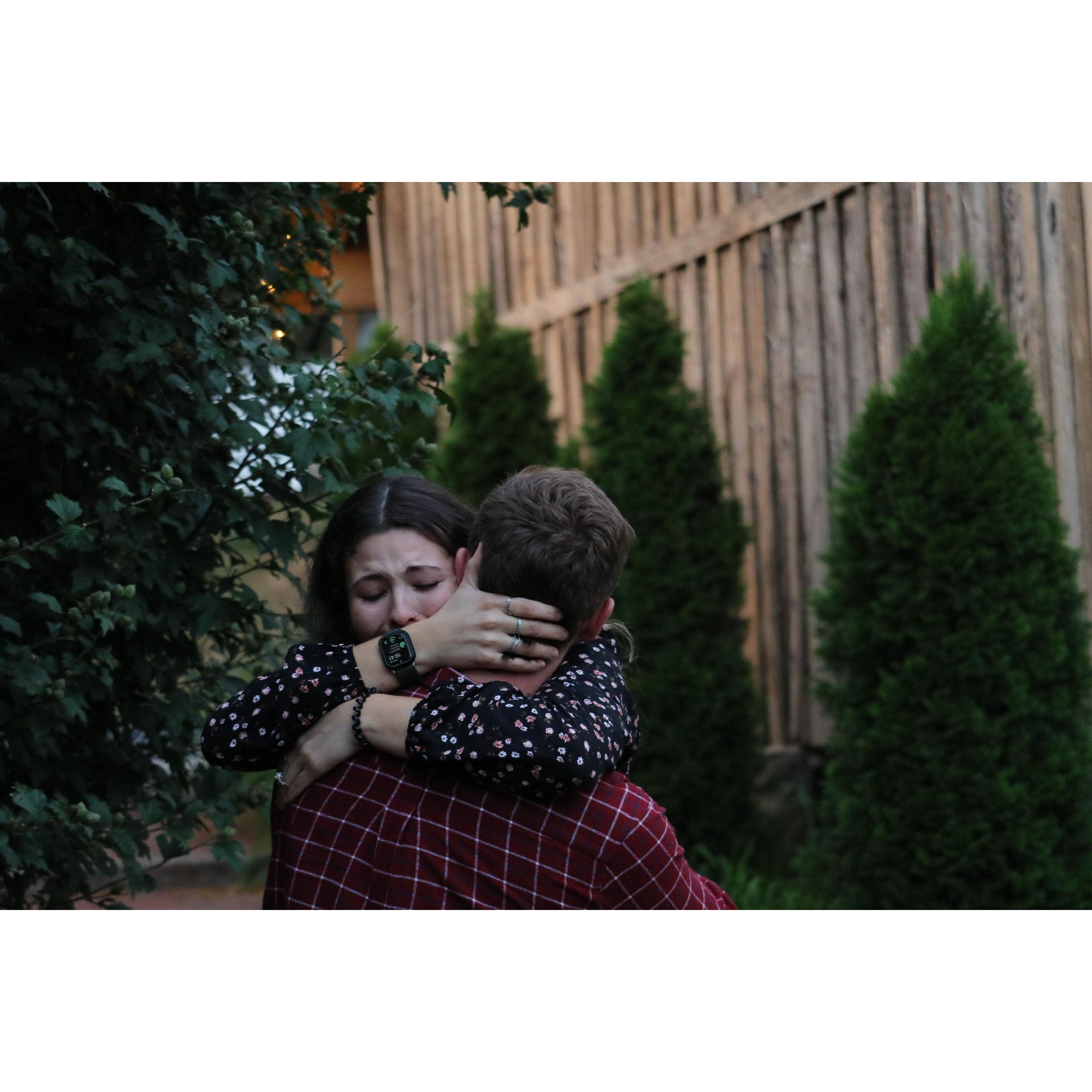 Hayley was completely surprised when Dalton asked her to marry him (and emotional).