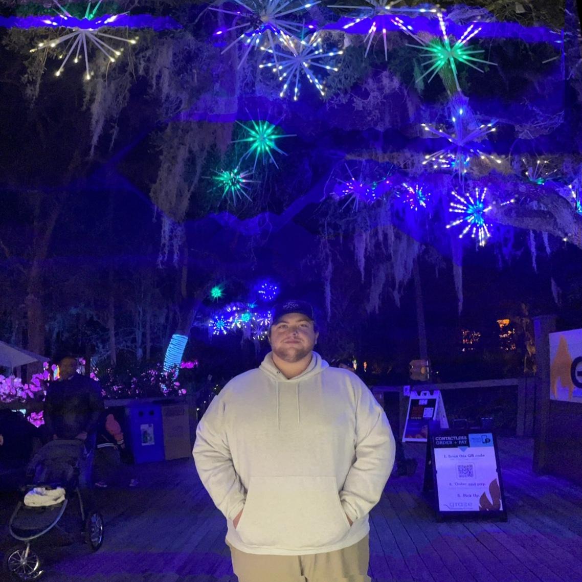 Jason enjoying the lights at the Asian Light Festival.