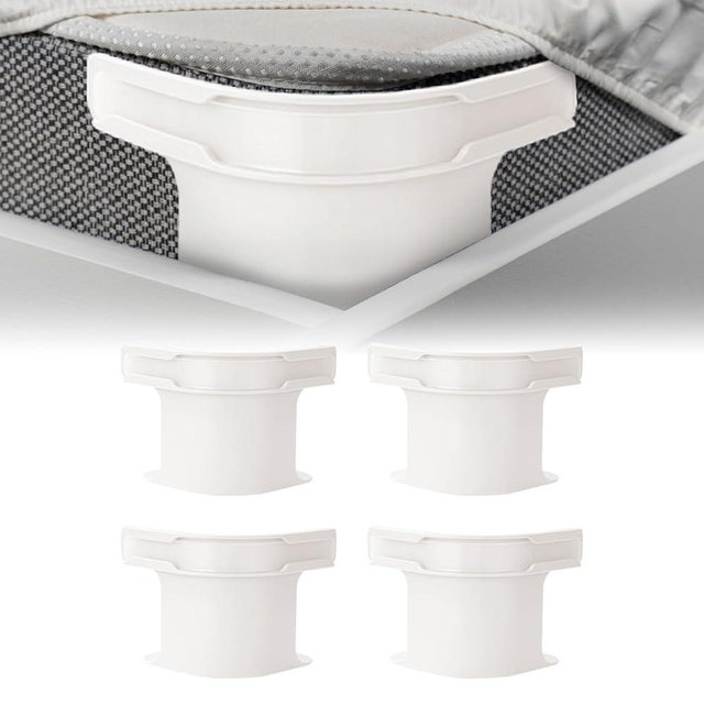 Lock Sheet Holders Set of 4, 2025 Upgrade Bed Sheet Holder Fitted Sheet Straps, Heavy Duty Bed Sheet Holder Corner Fitted Sheet Straps Fit All Mattress Size (White)