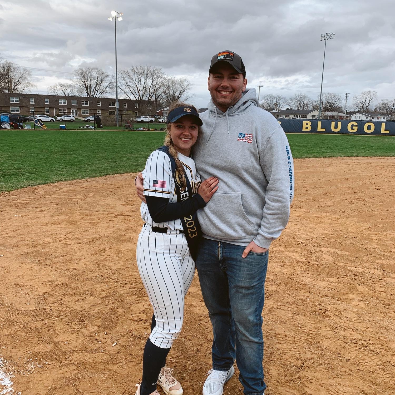 Senior night for Megan's college softball career