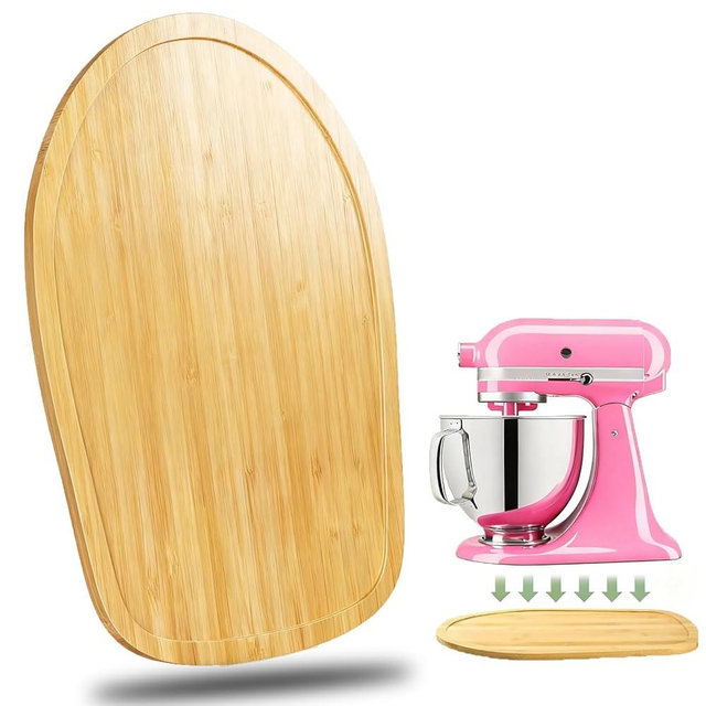 Bamboo Mixer Slider Compatible with KitchenAid 4.5-5 Qt Tilt-Head Stand Mixer, Appliance Sliding Mat Accessories for Kitchen Aid, Countertop Moving Tray Attachments Fits for KitchenAid Artisan