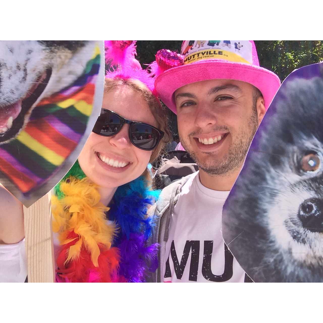 Marching in the SF Pride Parade with Muttville Senior Dog Rescue! June 2016.