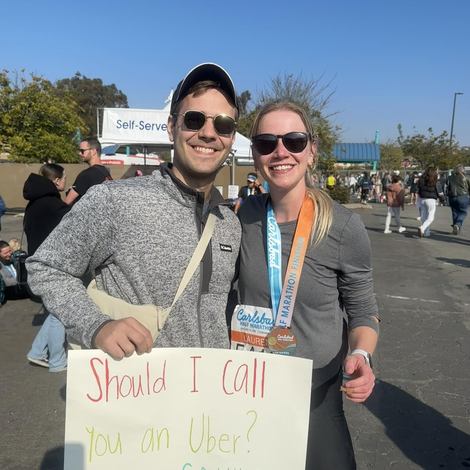 I’ll let you guess which one of us ran this half marathon ;)