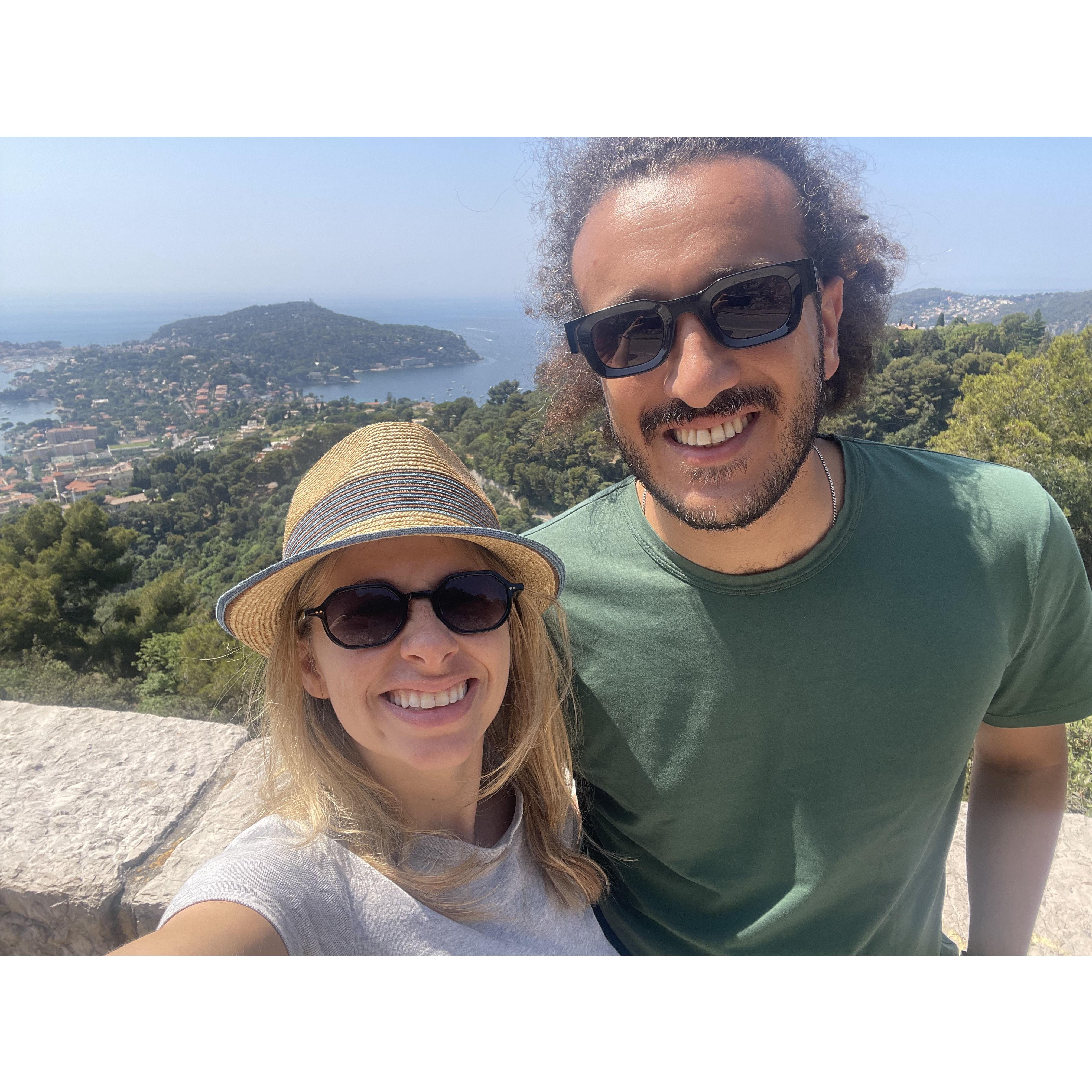 At a stop to see the view in France.