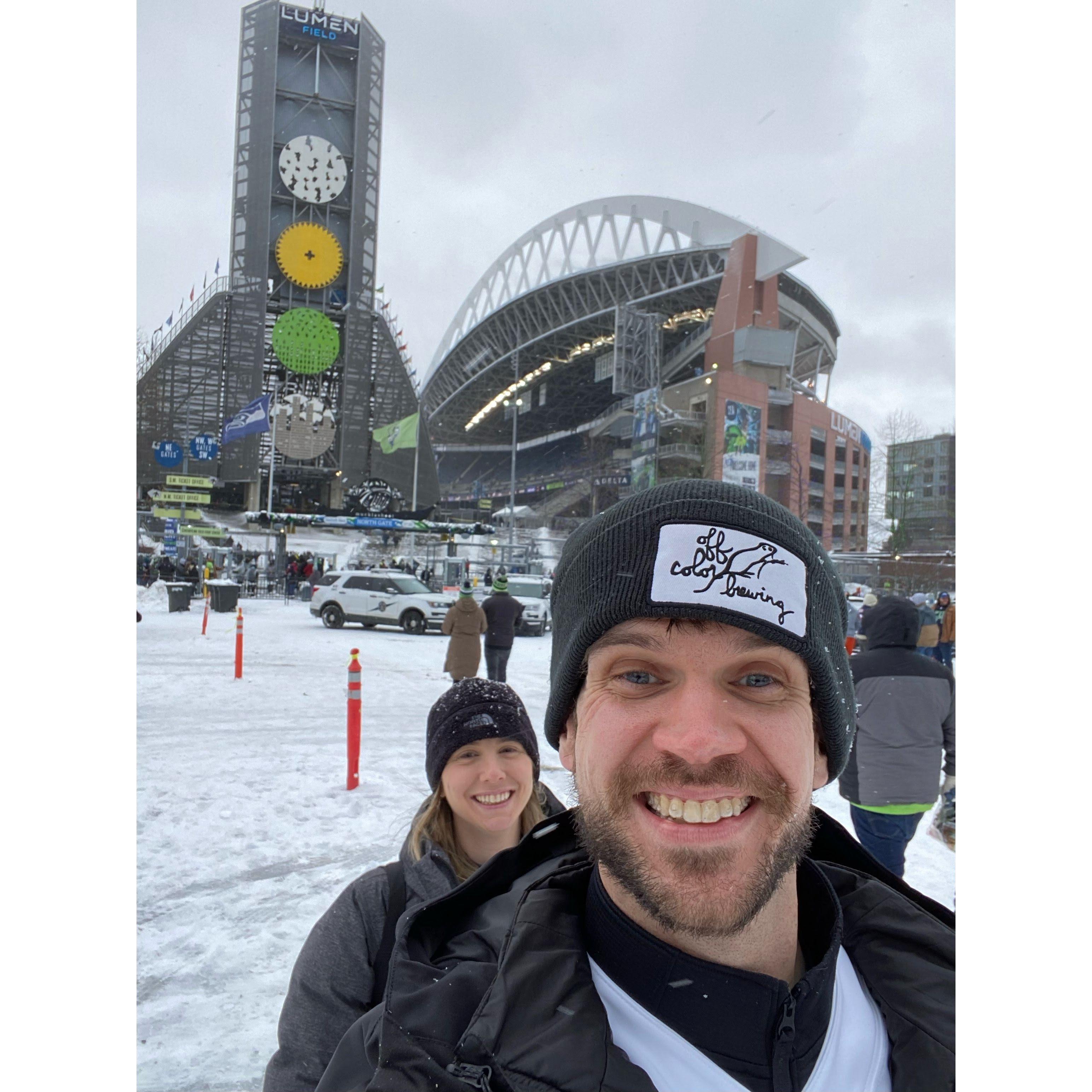 Bears vs Seahawks in the snow
