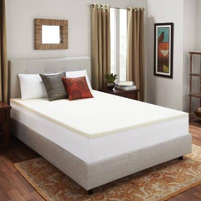 2" Memory Foam Mattress Topper Beige - Sleep Studio