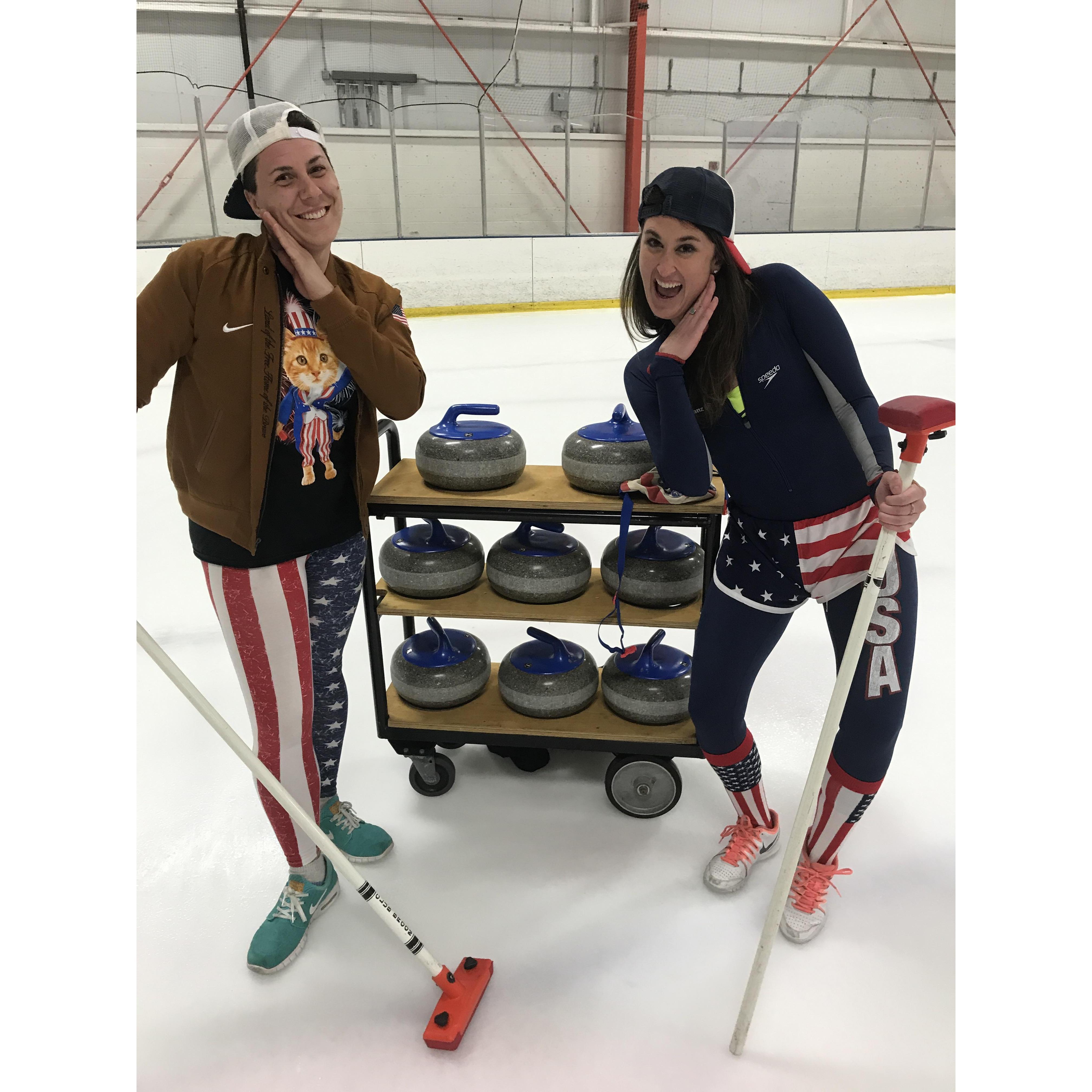 Ready for the Olympics! This was our 2nd date. We had so much fun we organized a big group to go back with us.