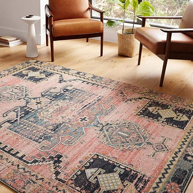 Loloi II Jocelyn Collection JOC-06 Rose / Rose, Transitional Area Rug, 5'-5" x 7'-6"
