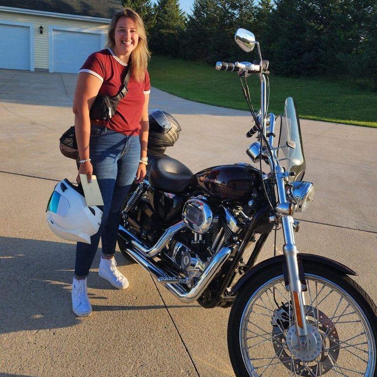 Amanda's first ride on the bike