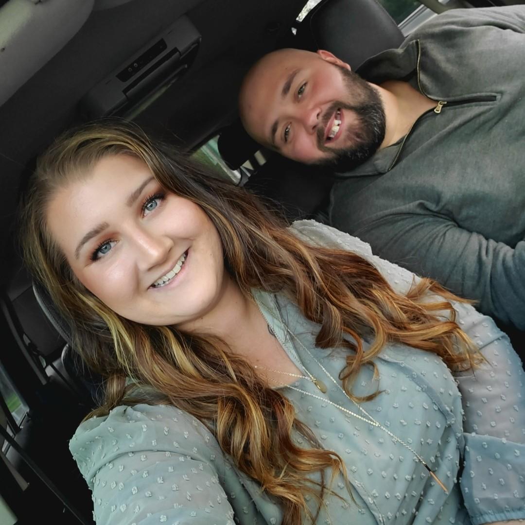 In the car before engagement photos