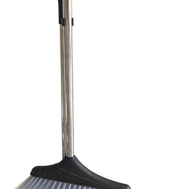 Upright 35" Long Handle Dustpan And Brush Broom Set Lobby Home Modern Comfort Grip - Flexible & Durable Sweeper