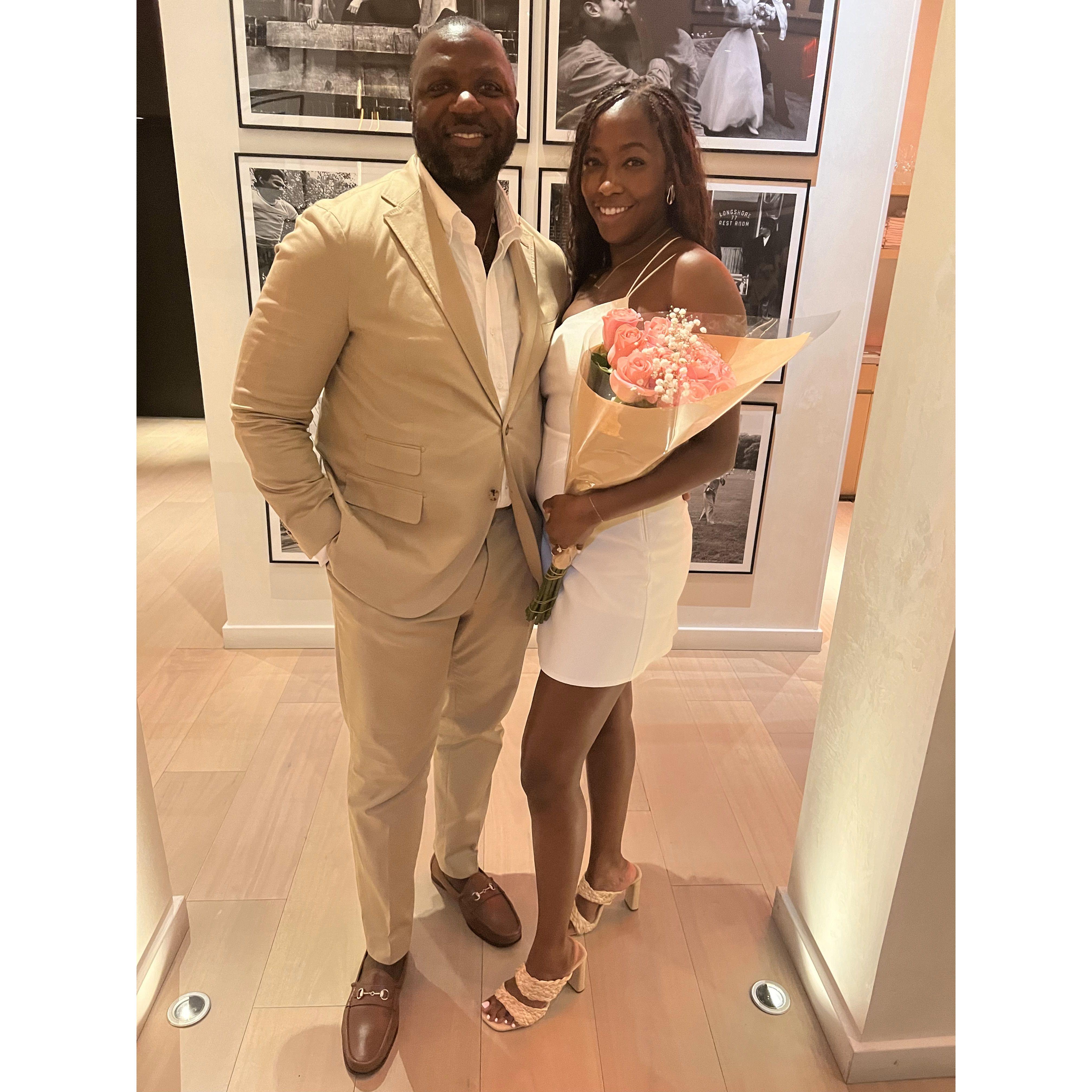 Surprise engagement celebration with Kendall's closest friends.