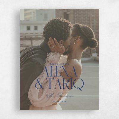 Light Navy, Blue Wedding Save the Date - Seibel Photo