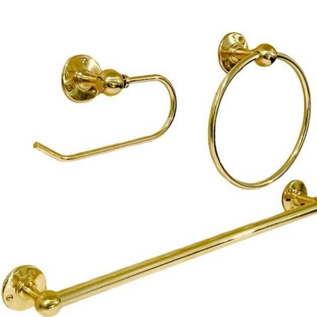 HRLBrass Unlacquered Brass Bath Hardware - Polished
