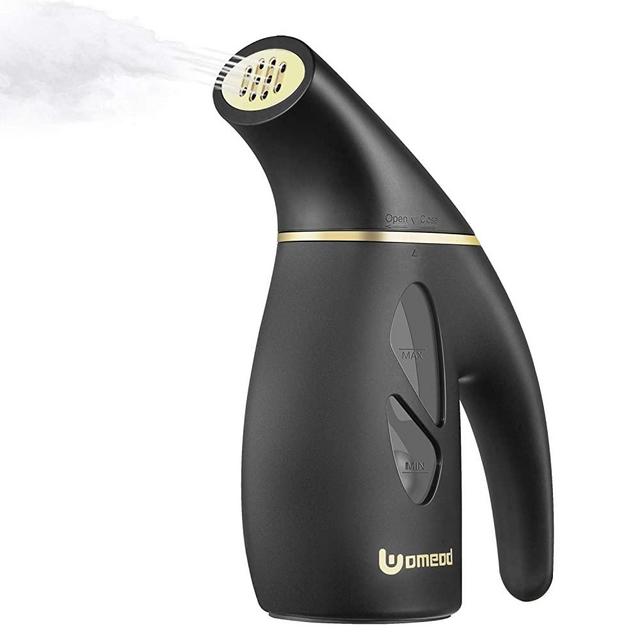 Uomeod Portable Steamer for Clothes, Mini Travel Steamer Fabric Steam Iron 240ml Big Capacity, 8 in 1 Handheld Garment for Home and Travel (Black)