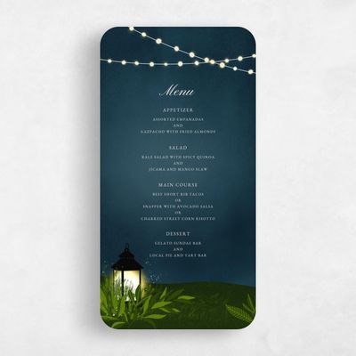 Blue Rounded Wedding Menu - Marietta