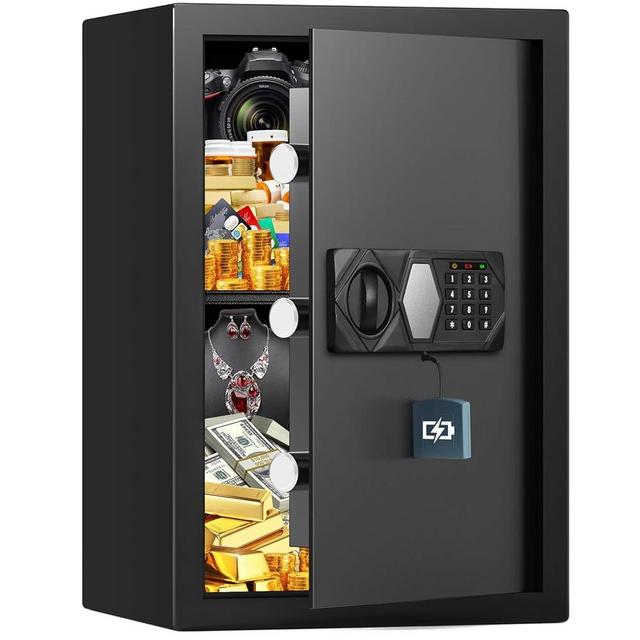 3.0 Cub Large Fireproof Safe for Home Use, Heavy Duty Home Safes Water and Fireproof with Backup Keys and Alarm System, Anti-Theft Fire Proof Safe Box for Home Office
