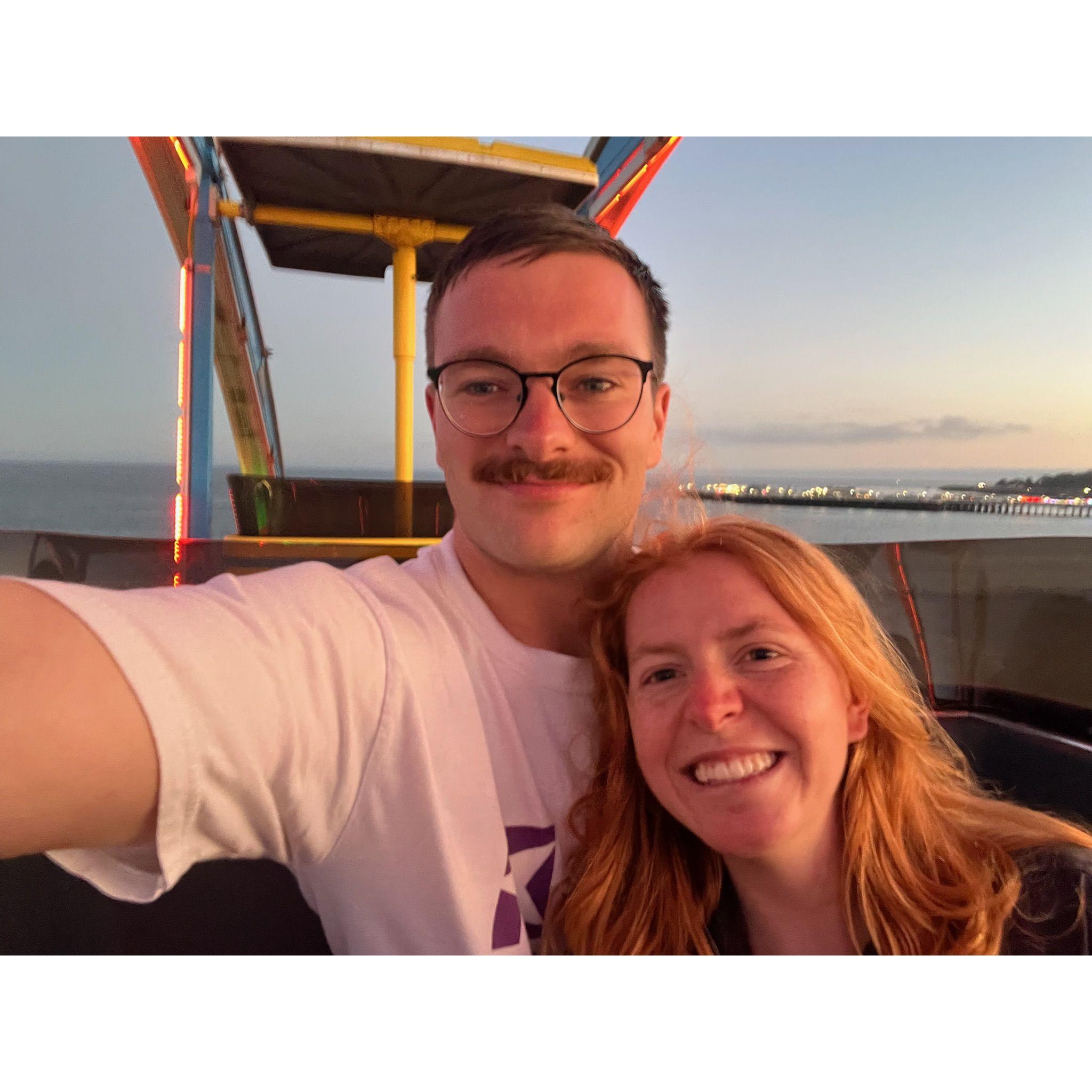 Santa Cruz boardwalk on Ferris Wheel