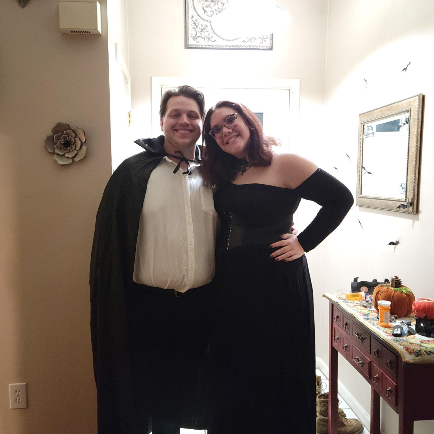 Our first Halloween together when we went to a bar! #21 #vampiresarecool
