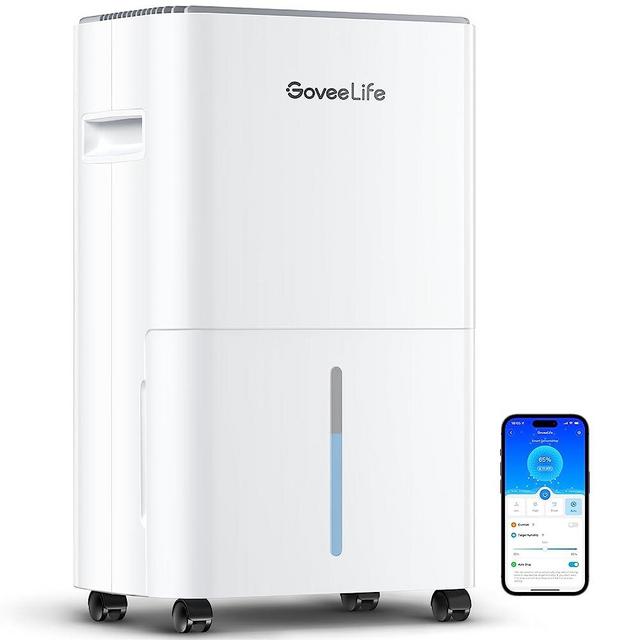 Govee Life Smart Dehumidifier for Basement Upgraded, Max 50 Pint Energy Star Certified WIFI Dehumidifier with Drain Hose for Continuous Drainage, Remote Control Dehumidifiers for Home, Bathroom, Closet