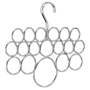 InterDesign Axis Scarf Hanger - Storage Organizer Rack for Scarves, Neck Ties, Belts, Shawls, Pashminas and Accessories - 18 Loops, Chrome