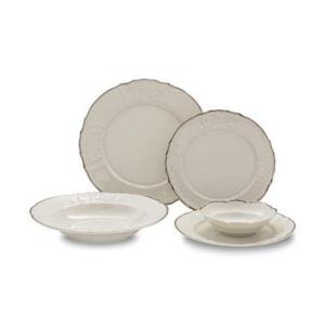 Bernadotte Silver and Ivory Bone China 20-Piece Place Setting