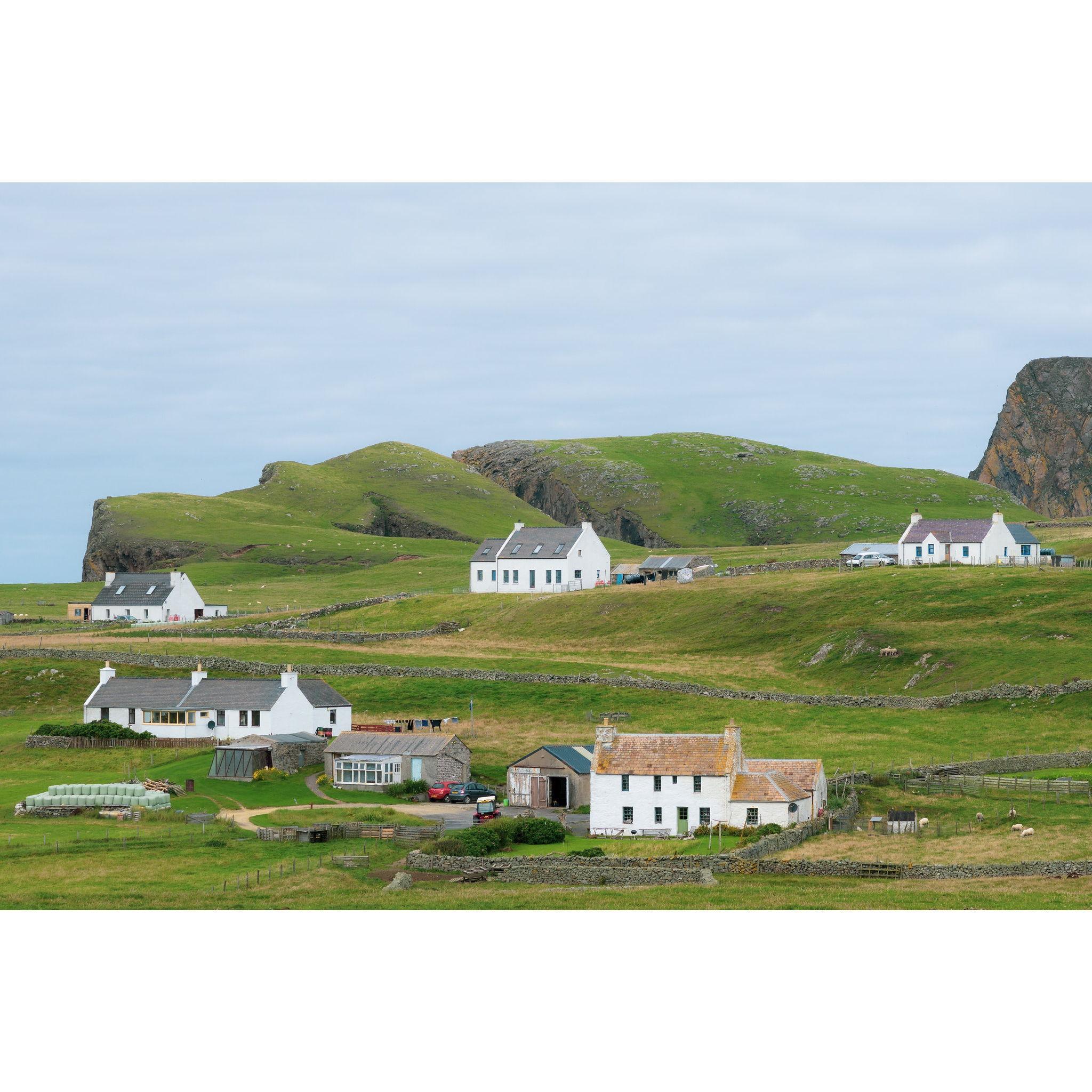 Most of the houses on Fair Isle are traditional croft houses