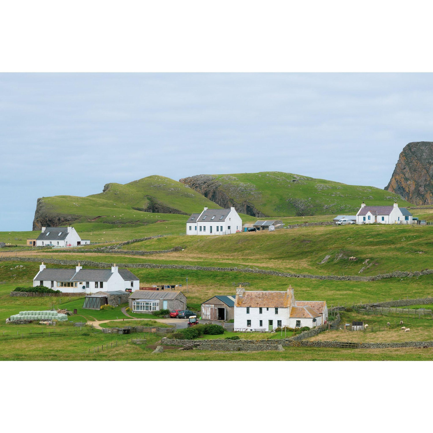 Most of the houses on Fair Isle are traditional croft houses