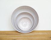 Stoneware Pottery Nesting Bowls in Glossy...