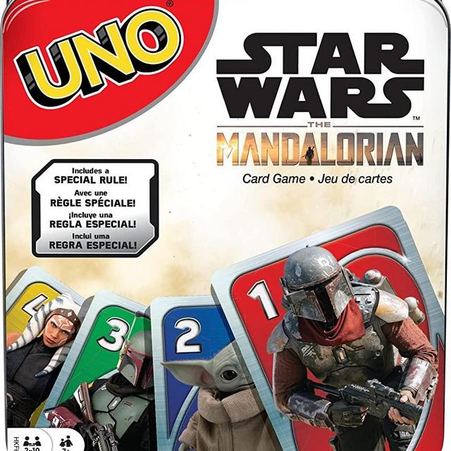 UNO Star Wars the Mandalorian in Storage Tin, Themed Deck & Special Rule, Gift for Kid, Adult & Family Game Nights, Ages 7 Years Old & Up [Amazon Exclusive]