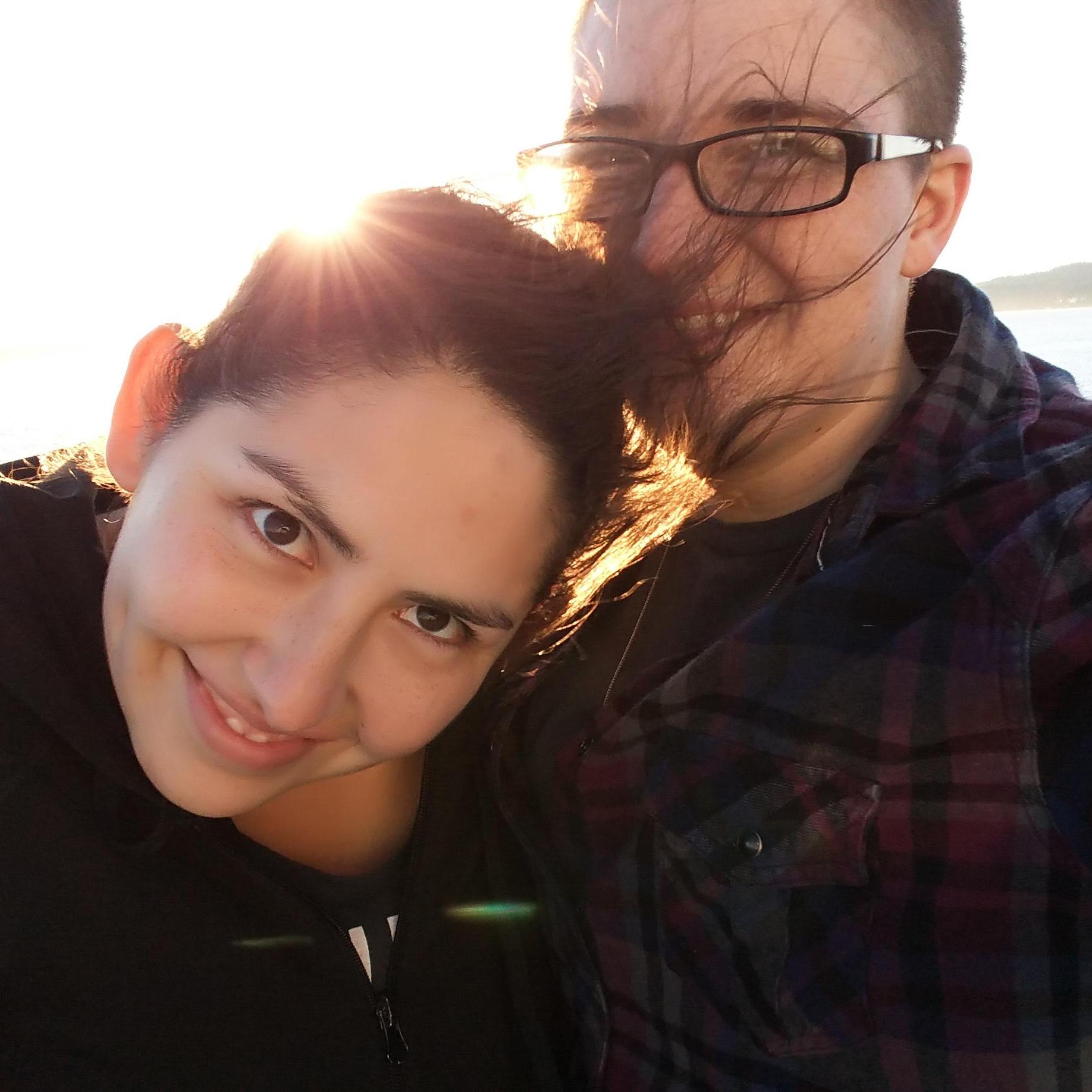 Her hair was really excited to be on the ferry on our first trip to Seattle together.