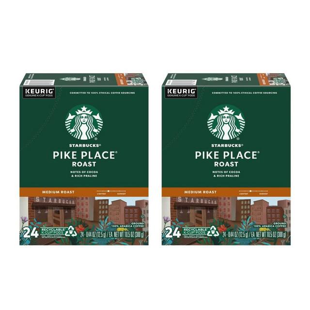 Starbucks Pike Place Roast, K-Cup Portion Pack for Keurig K-Cup Brewers, 24 K-Cups (Pack of 2)